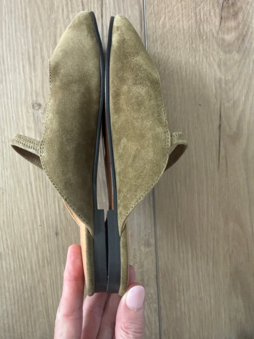 Madewell Olive Green Suede Mary Jane Mule - Picture 5 of 6